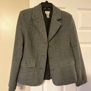 L.L. Bean Women's Classic Green Wool Blazer
